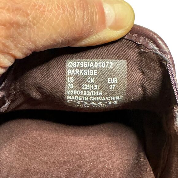 Coach Parkside Slip On Women's Cordovan Burgundy Sneakers Reptile Size 7 - Picture 7 of 7